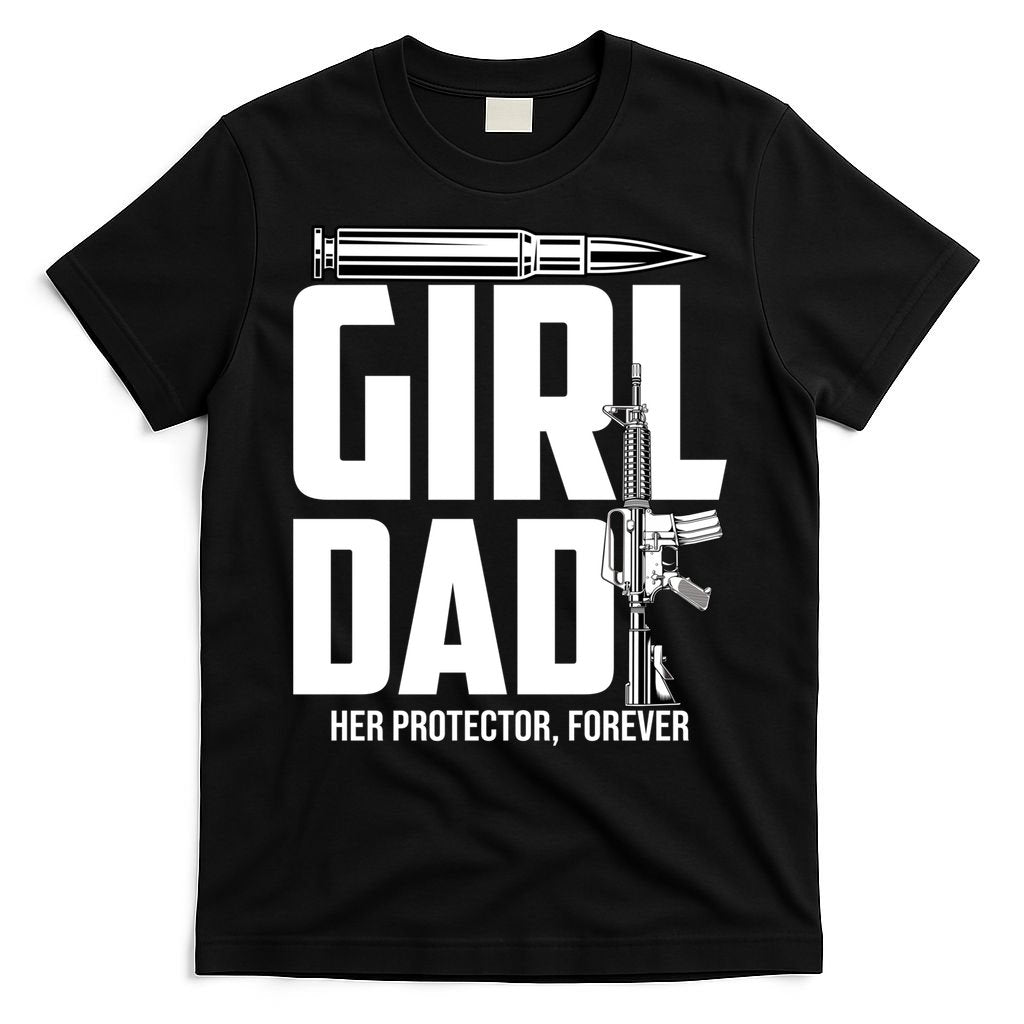 Funny Girl Dad Her Protector Forever Father Gift Of T-Shirt product image 7