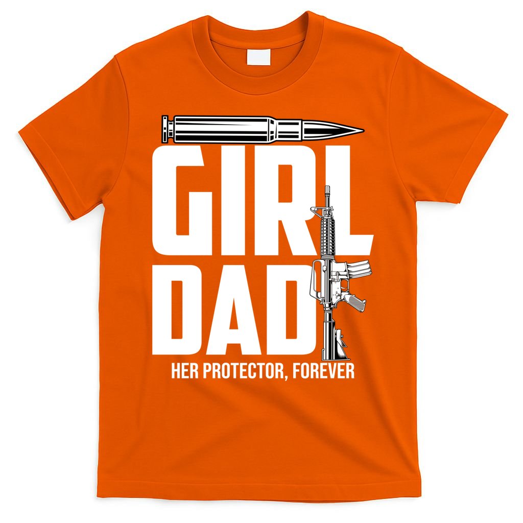 Funny Girl Dad Her Protector Forever Father Gift Of T-Shirt product image 5