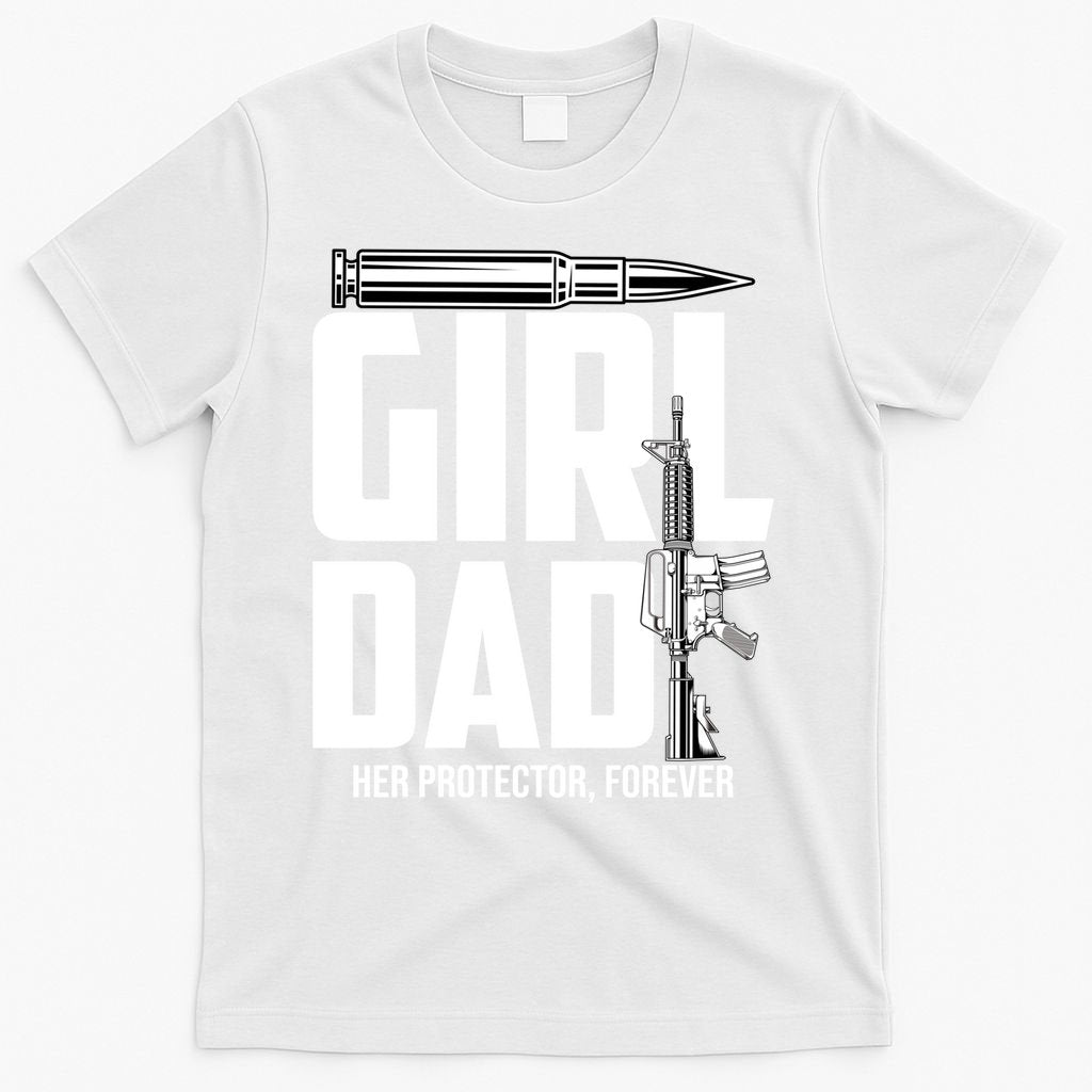 Funny Girl Dad Her Protector Forever Father Gift Of T-Shirt product image 11