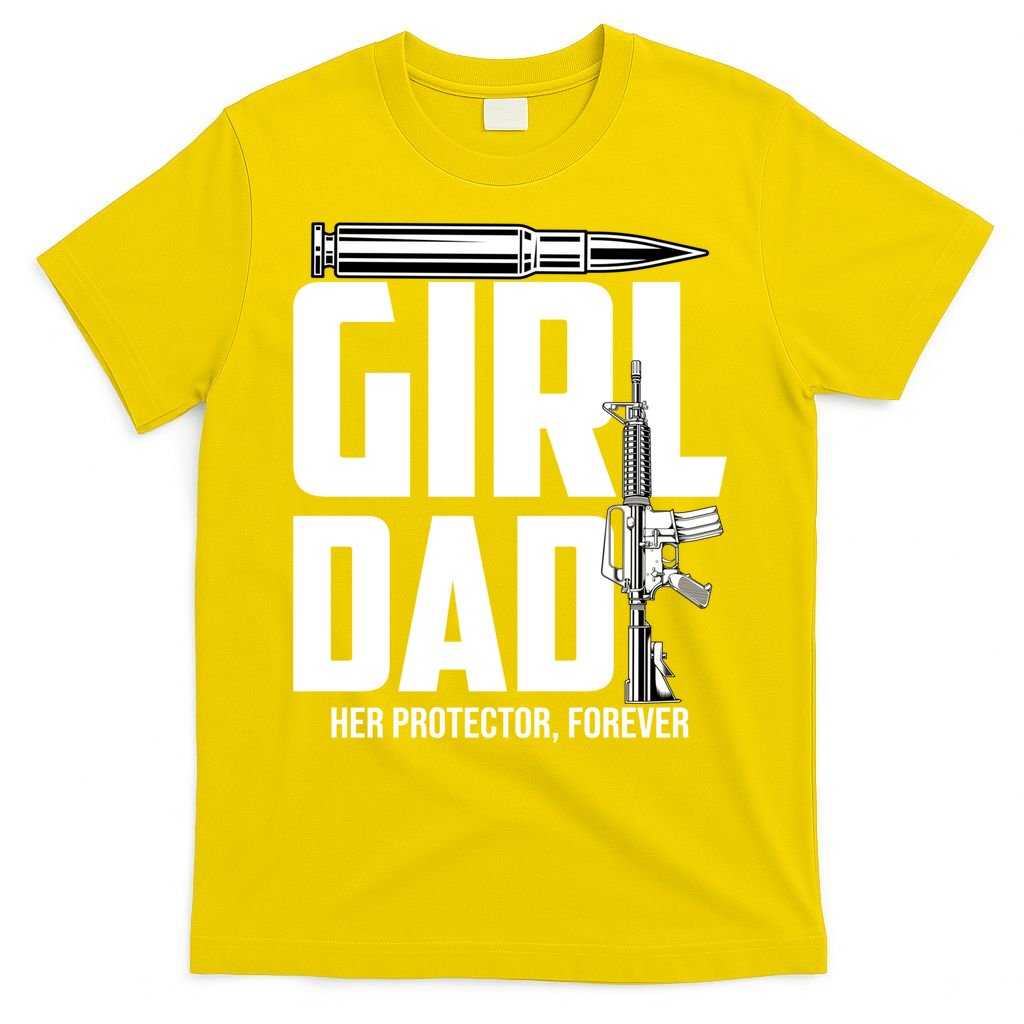 Funny Girl Dad Her Protector Forever Father Gift Of T-Shirt product image 3