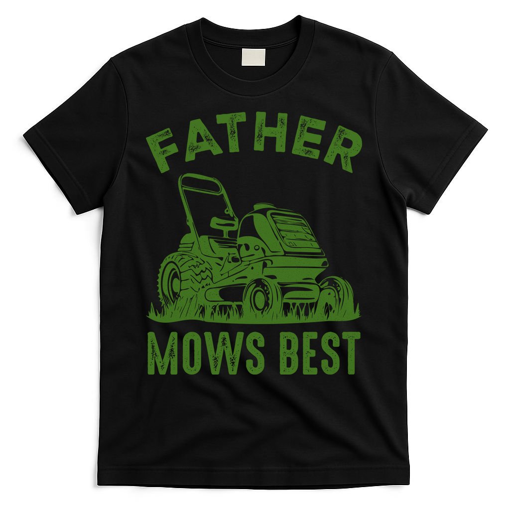 Father Mows Best Retro Vintage Funny Dad T-Shirt product image 4