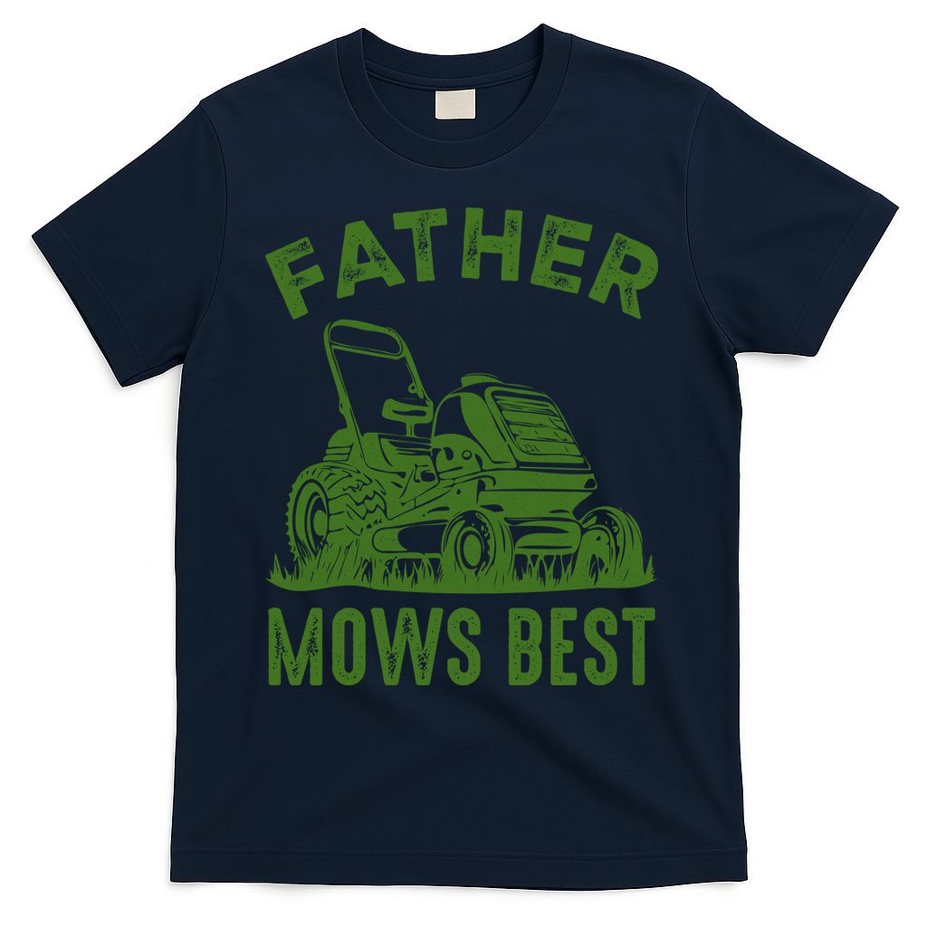 Father Mows Best Retro Vintage Funny Dad T-Shirt product image 1