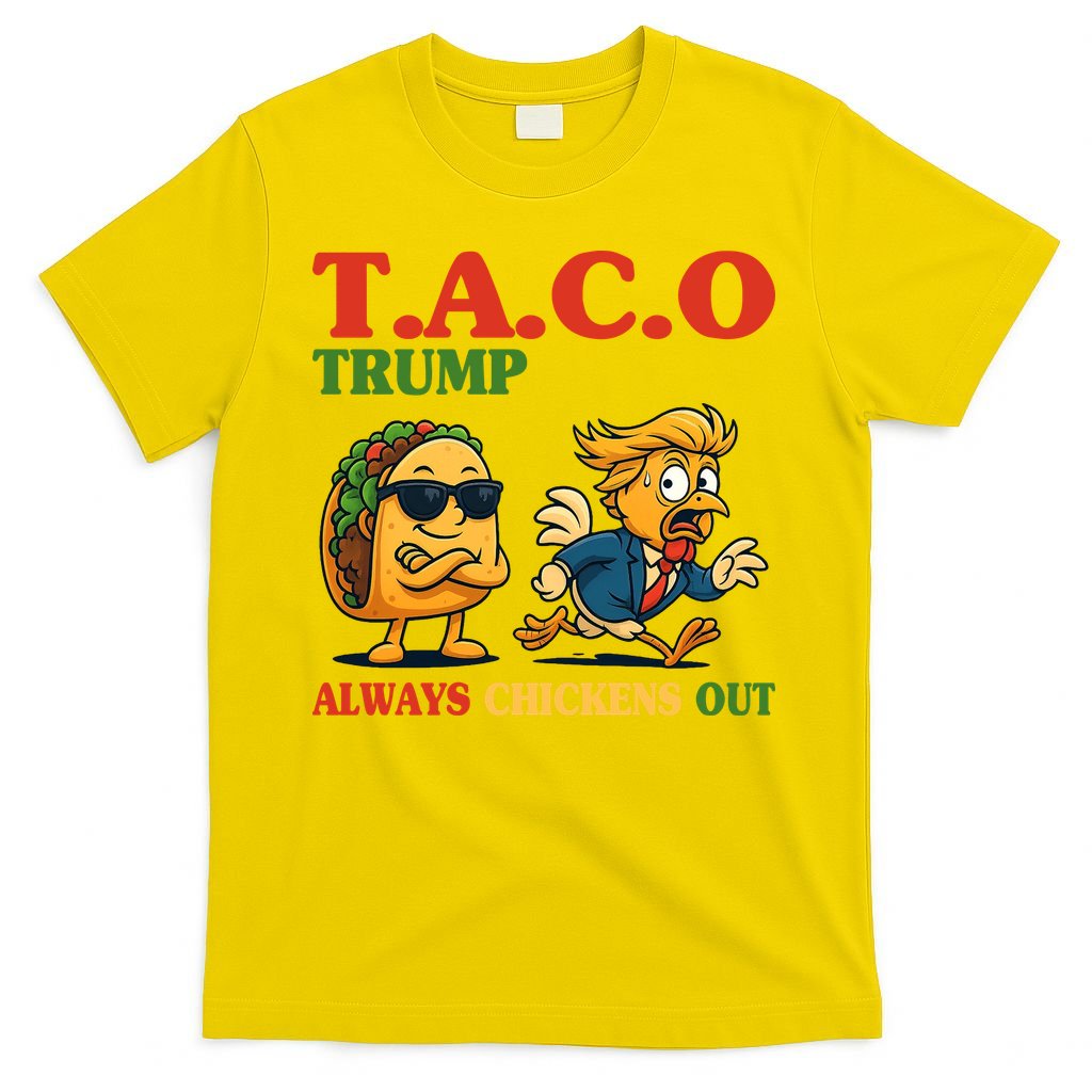 Funny Taco Trump Always Chickens Out T-Shirt product image 2