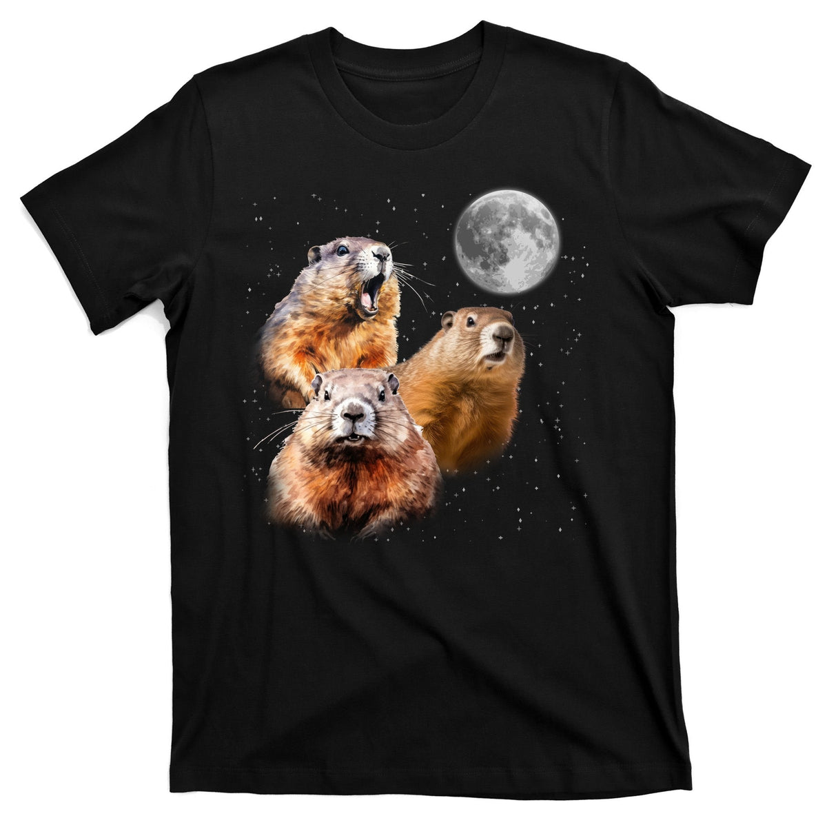 Groundhog Head Moon Funny Day T-Shirt product image 7