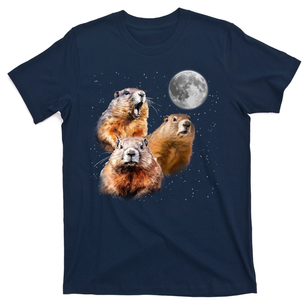 Groundhog Head Moon Funny Day T-Shirt product image 1