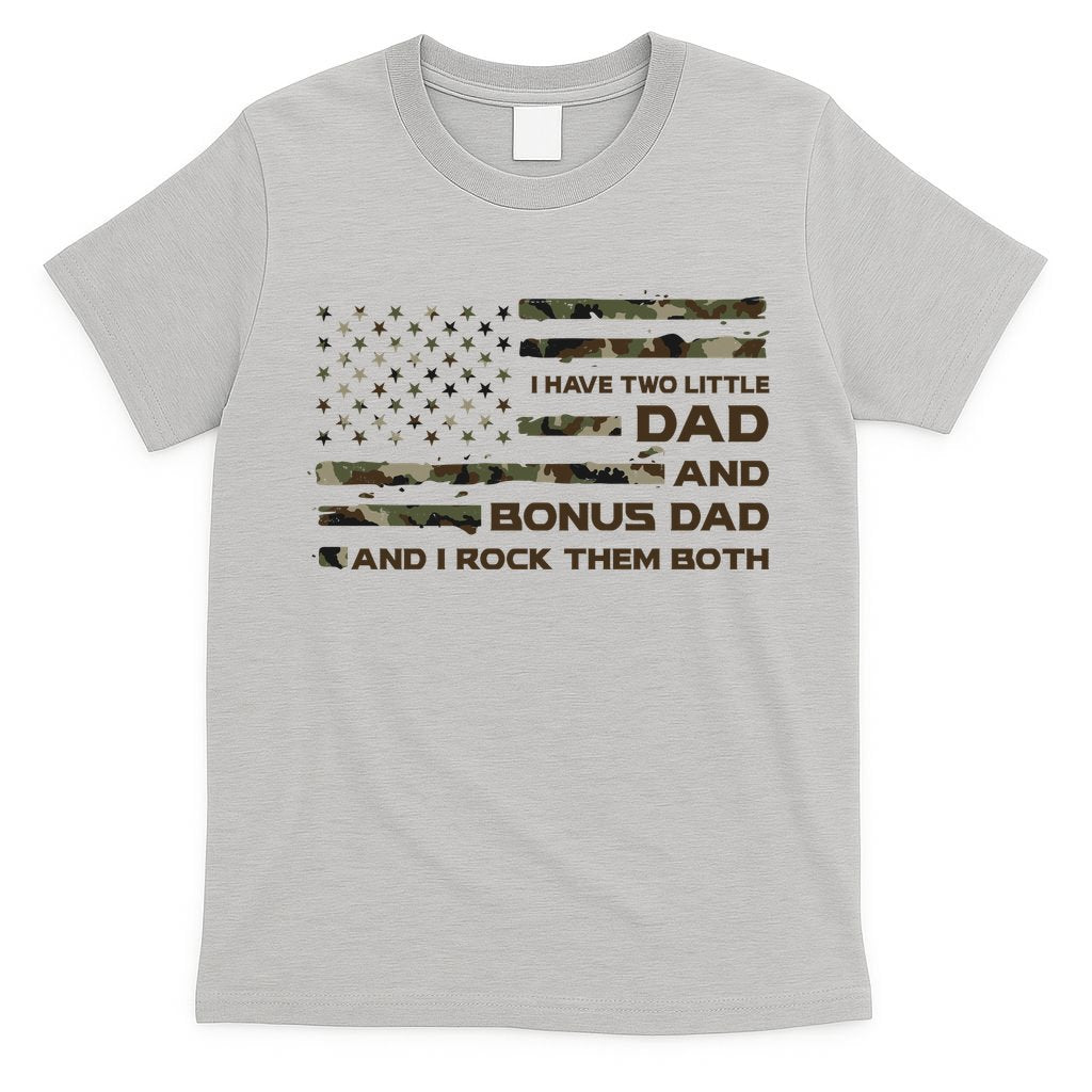 I Have Two Titles Dad And Bonus Military Camo Flag T-Shirt product image 5