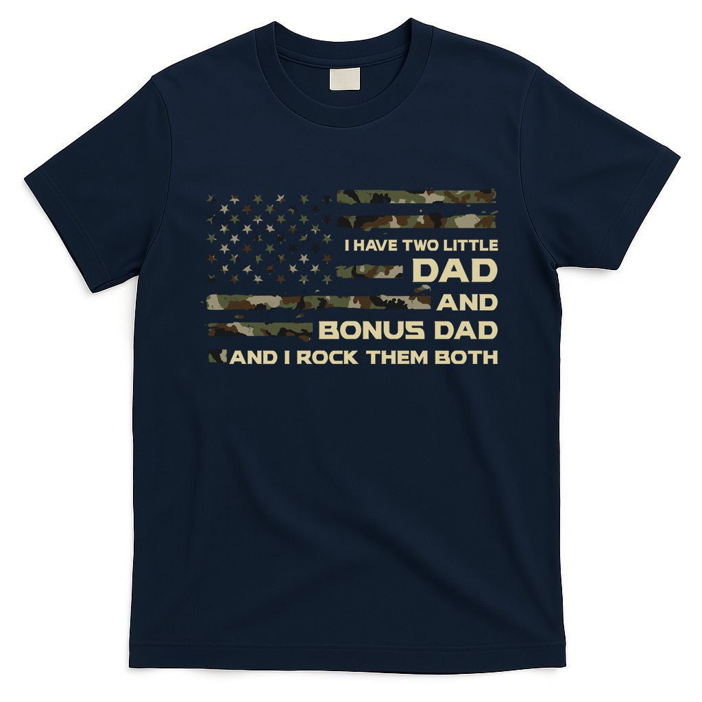 I Have Two Titles Dad And Bonus Military Camo Flag T-Shirt product image 1