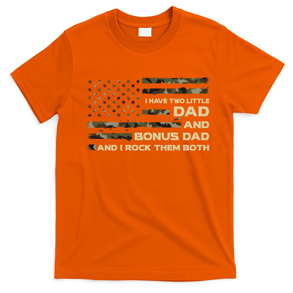 I Have Two Titles Dad And Bonus Military Camo Flag T-Shirt product image 3