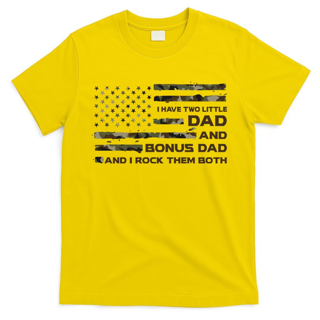 I Have Two Titles Dad And Bonus Military Camo Flag T-Shirt product image 2
