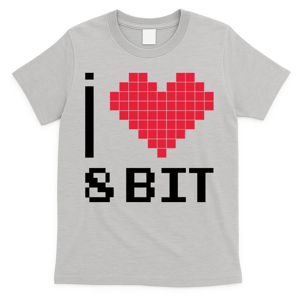 I Love Heart 8 Bit Retro Gamer Gaming T-Shirt product image 5