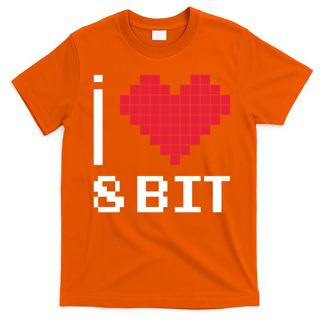 I Love Heart 8 Bit Retro Gamer Gaming T-Shirt product image 3