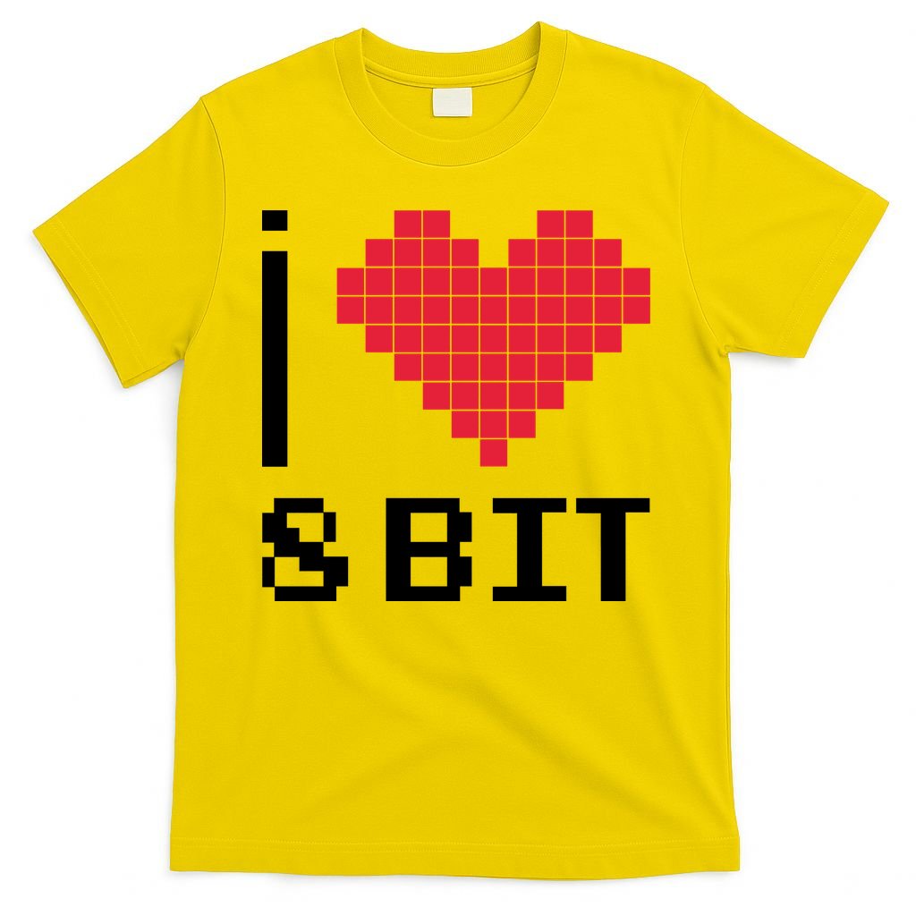 I Love Heart 8 Bit Retro Gamer Gaming T-Shirt product image 2