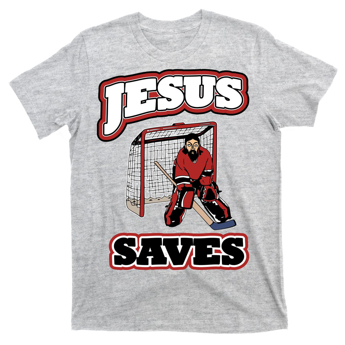 Jesus Saves Hockey Goalie T-Shirt product image 9