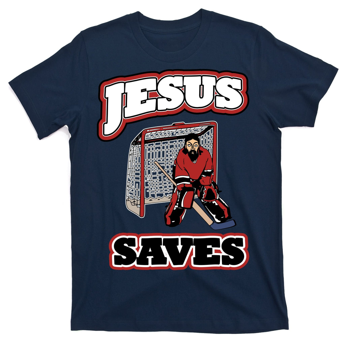 Jesus Saves Hockey Goalie T-Shirt product image 1