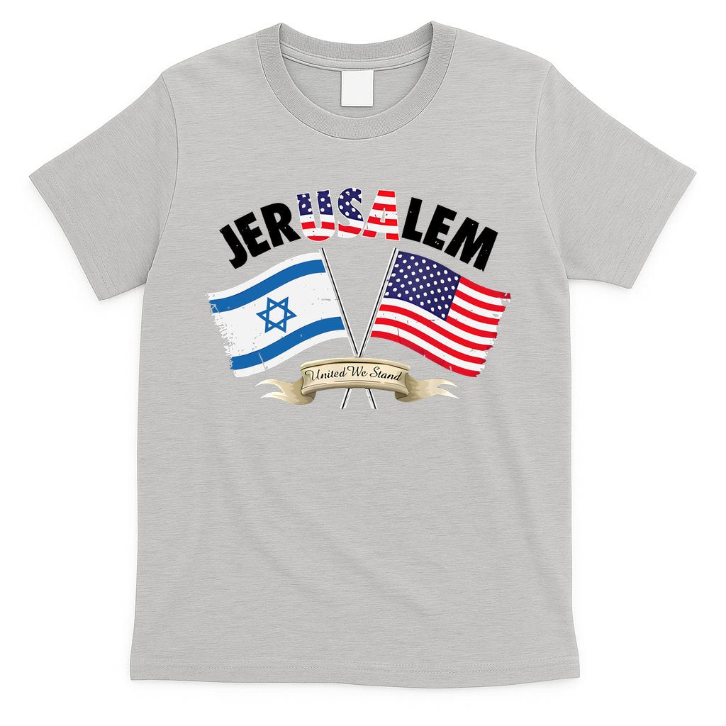 Jerusalem Israel Usa American Flag T-Shirt product image 9