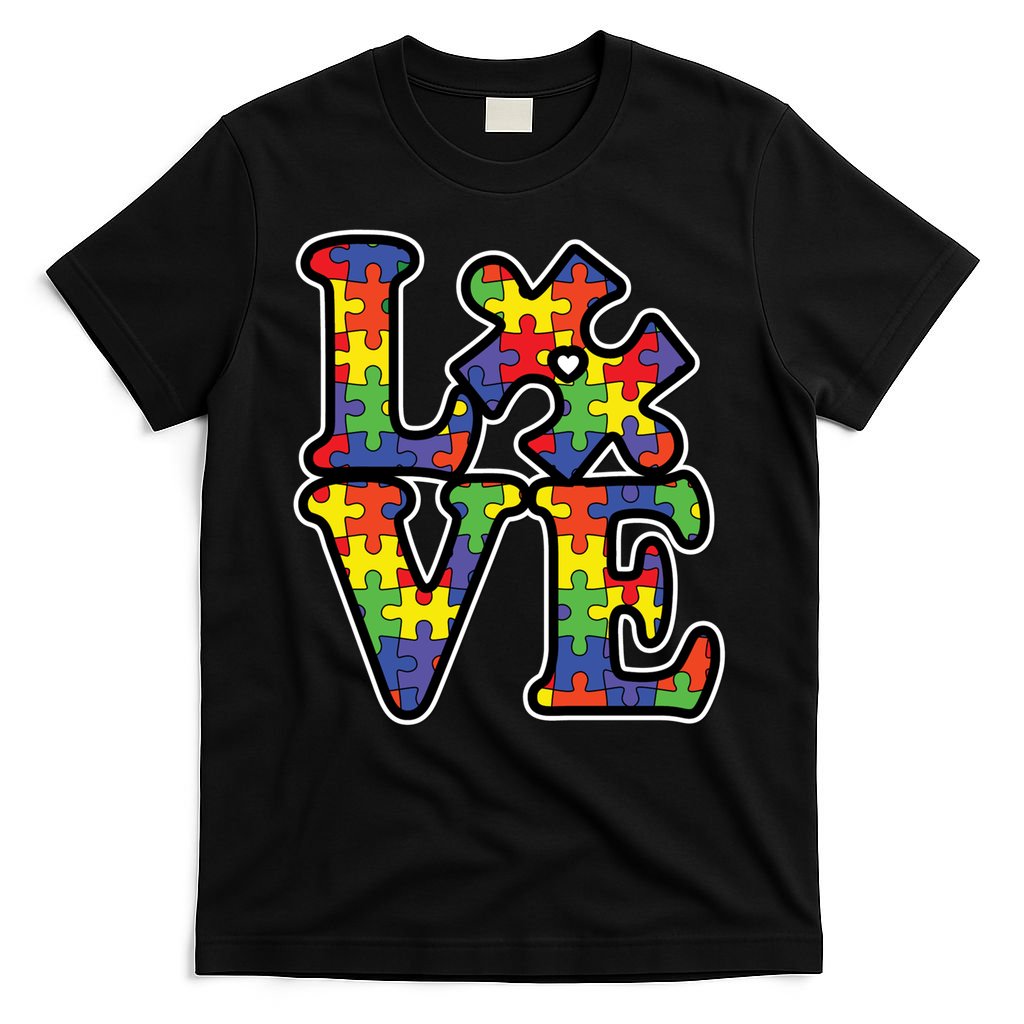 Love Autism Puzzle Piece T-Shirt product image 7