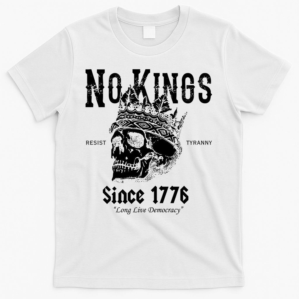No Kings Since 1776 Skull Resist Long Live Democracy T-Shirt product image 6