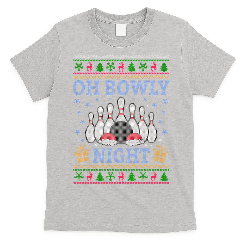 Oh Bowly Night Bowling Ugly Christmas T-Shirt product image 9