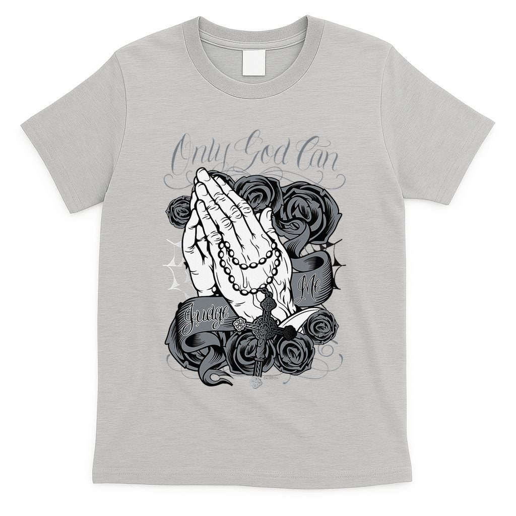 Only God Can Judge Me Chicano Graphic Art T-Shirt product image 2