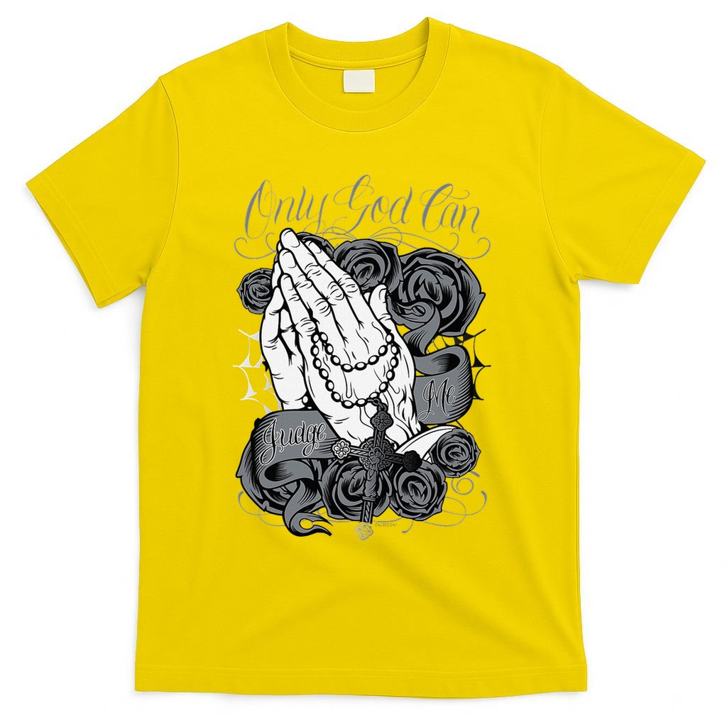 Only God Can Judge Me Chicano Graphic Art T-Shirt product image 1