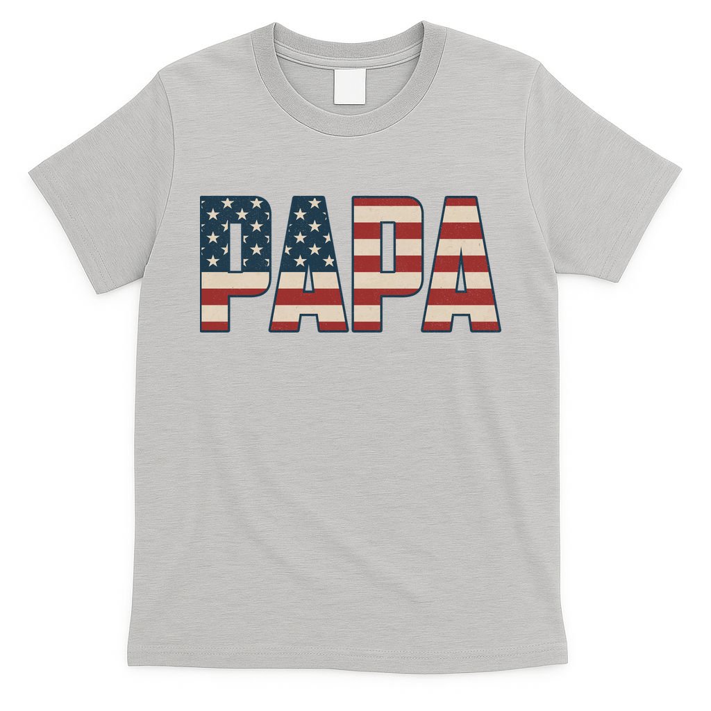 Papa Bold Patriotic American Flag Father’s Day T-Shirt product image 5