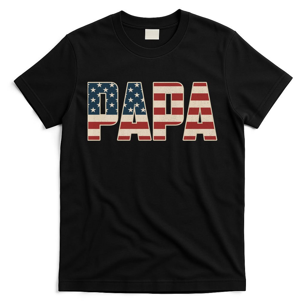 Papa Bold Patriotic American Flag Father’s Day T-Shirt product image 4