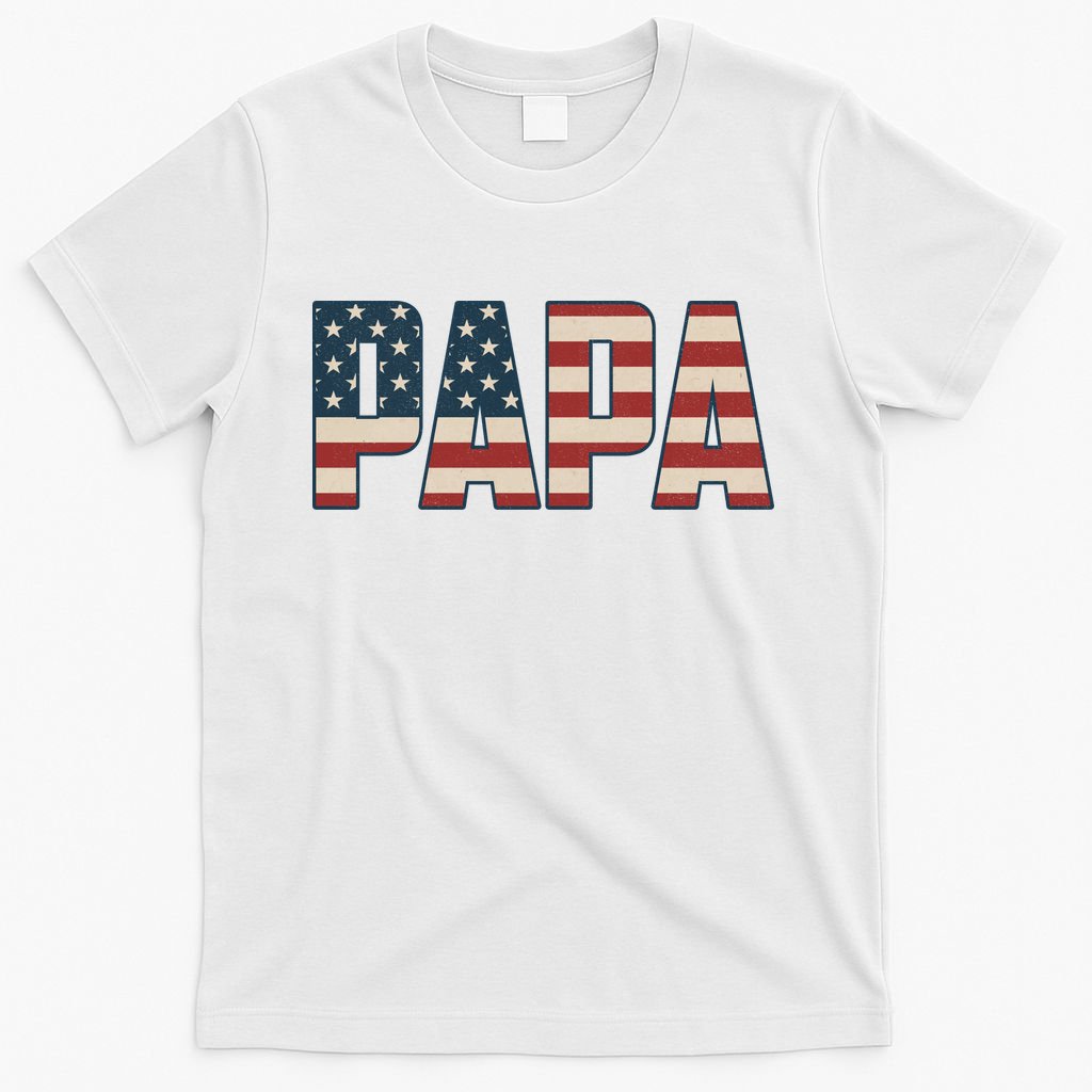 Papa Bold Patriotic American Flag Father’s Day T-Shirt product image 6