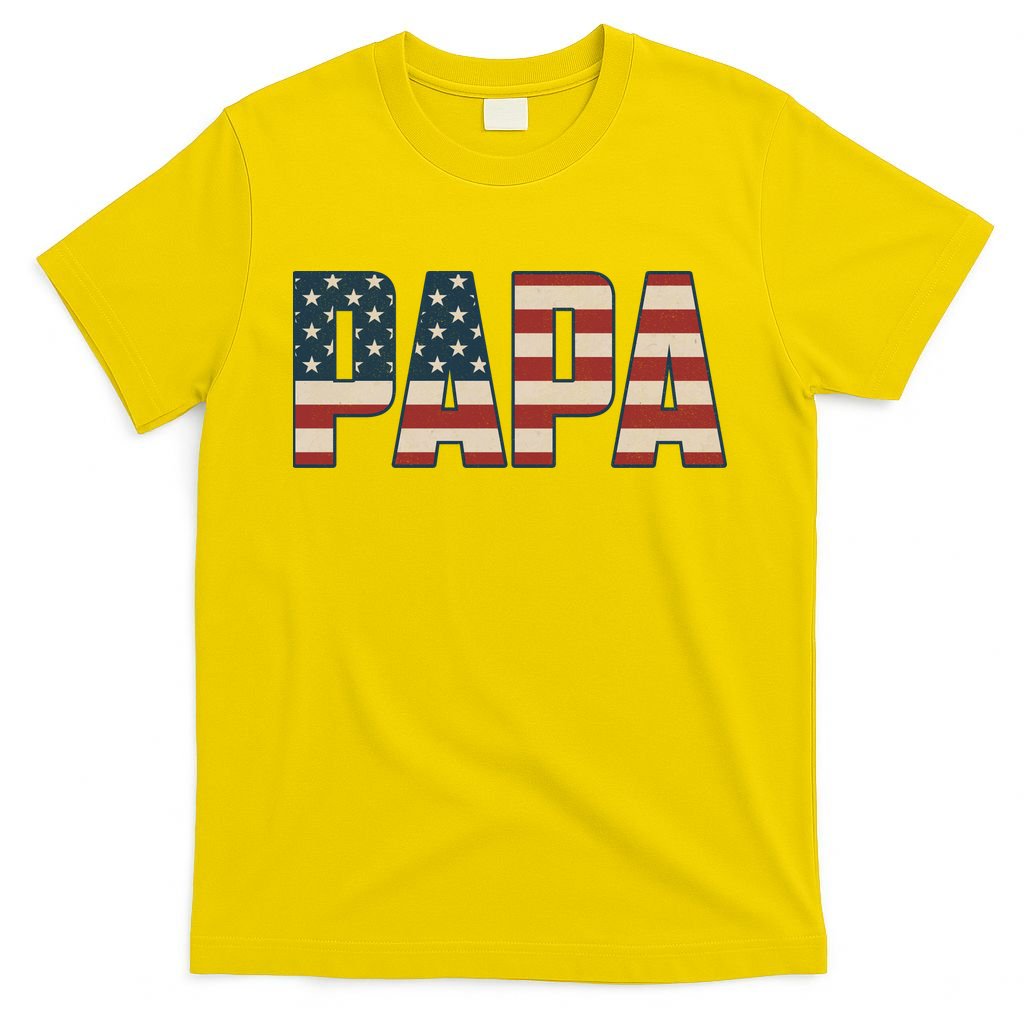 Papa Bold Patriotic American Flag Father’s Day T-Shirt product image 2