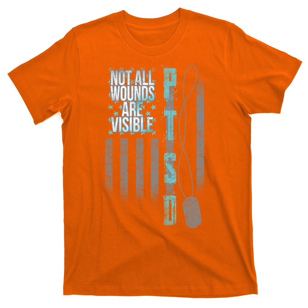 Not All Wounds Are Visible Ptsd Veteran Flag T-Shirt product image 5