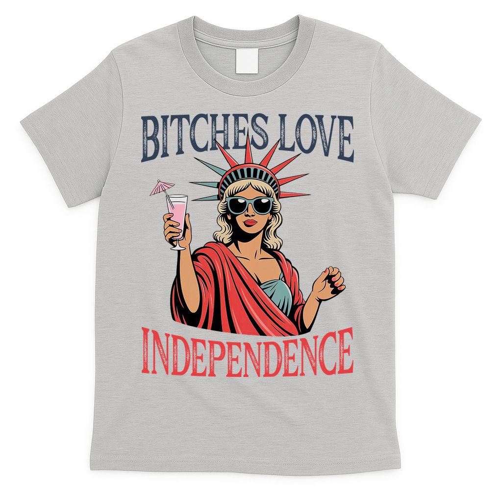 Retro Bitches Love Independence Funny T-Shirt product image 5