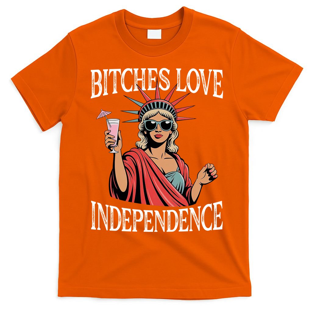 Retro Bitches Love Independence Funny T-Shirt product image 3