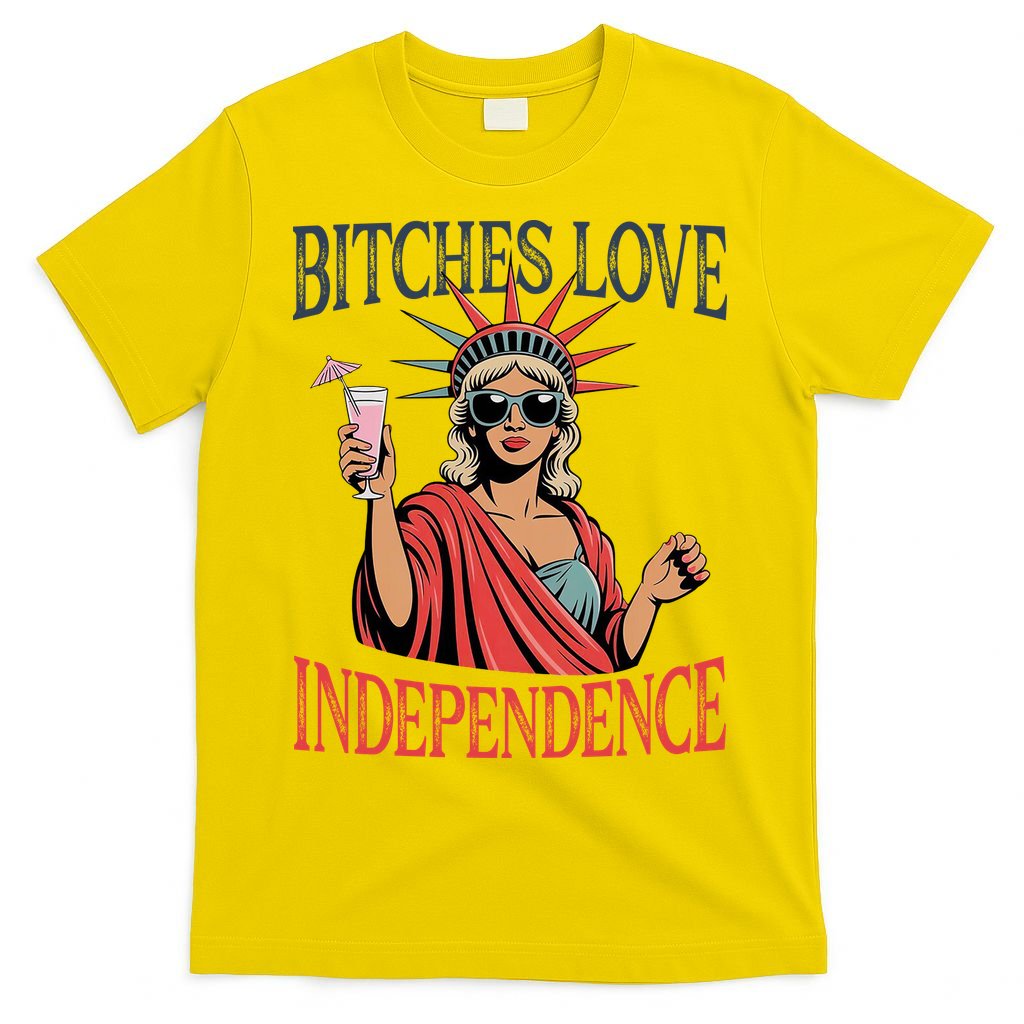 Retro Bitches Love Independence Funny T-Shirt product image 2