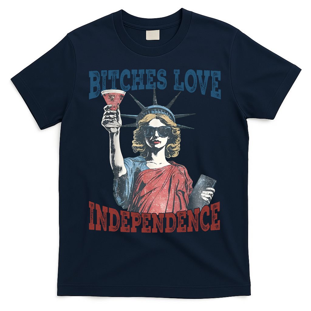 Retro Bitches Love Independence Funny T-Shirt product image 1