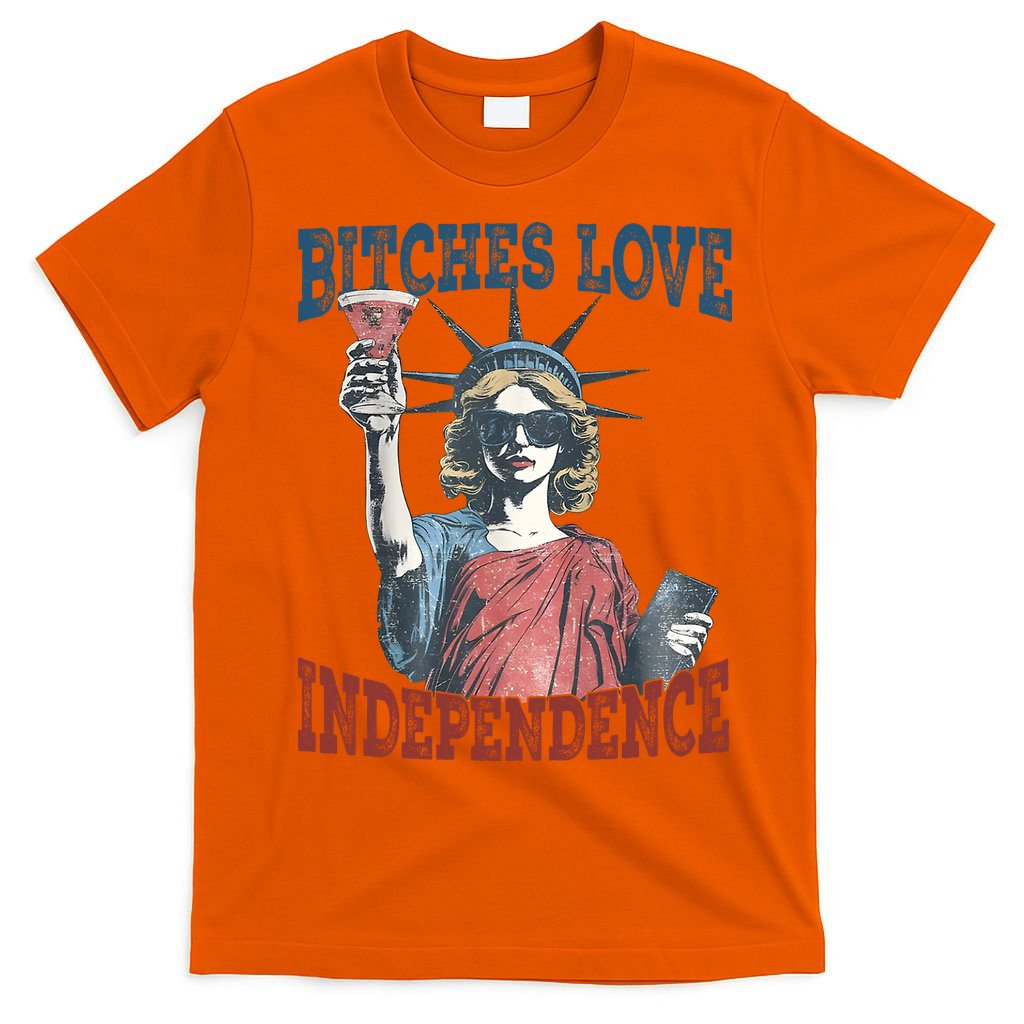 Retro Bitches Love Independence Funny T-Shirt product image 3