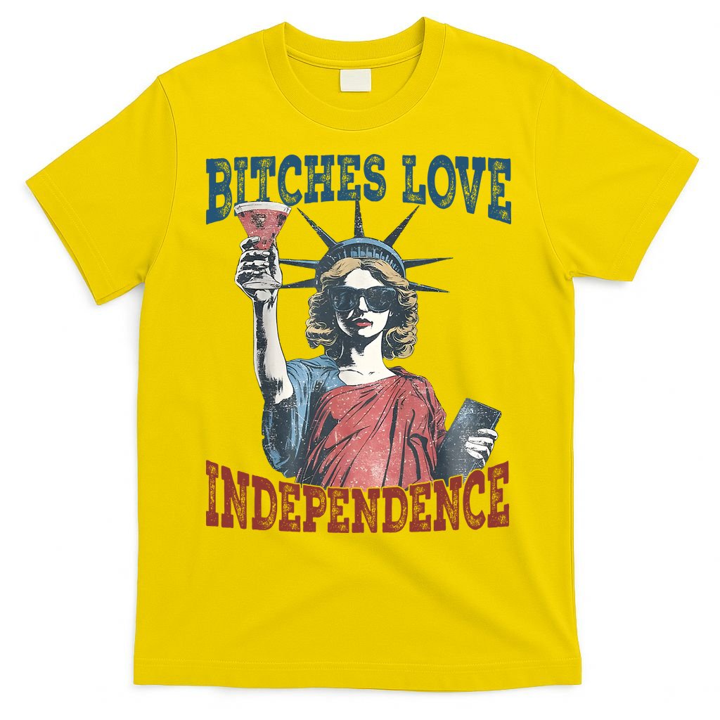 Retro Bitches Love Independence Funny T-Shirt product image 2