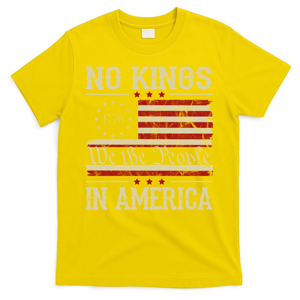 Retro June 14th No Kings In America 1776 USA Flag T-Shirt product image 2