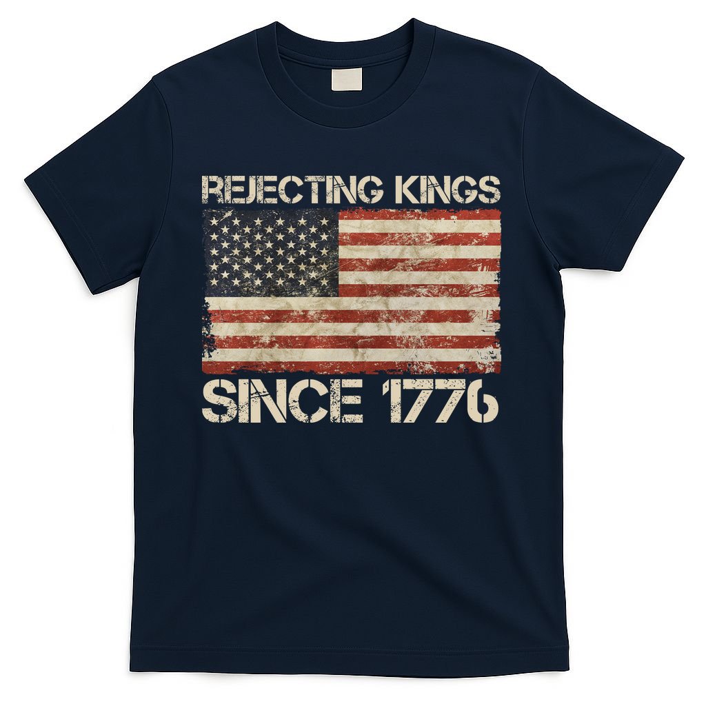 Rejecting Kings Since 1776 American Vintage Flag T-Shirt product image 1