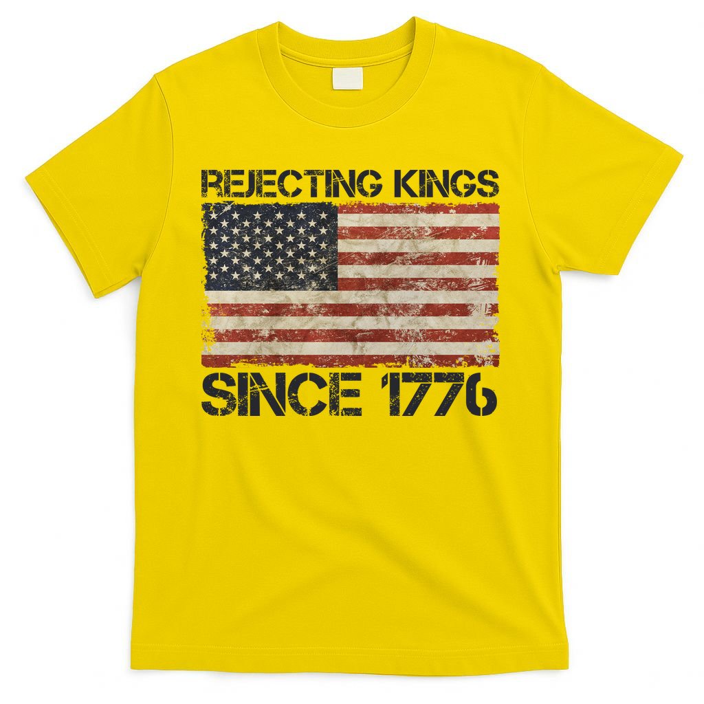 Rejecting Kings Since 1776 American Vintage Flag T-Shirt product image 2