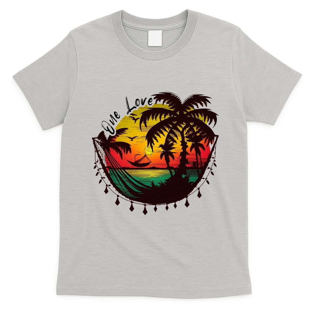Rasta Reggae Sunset One Love Rastafari Jamaican T-Shirt product image 2