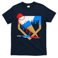 Red White And Blue Baseball Ice Cream Drip T-Shirt product image 1
