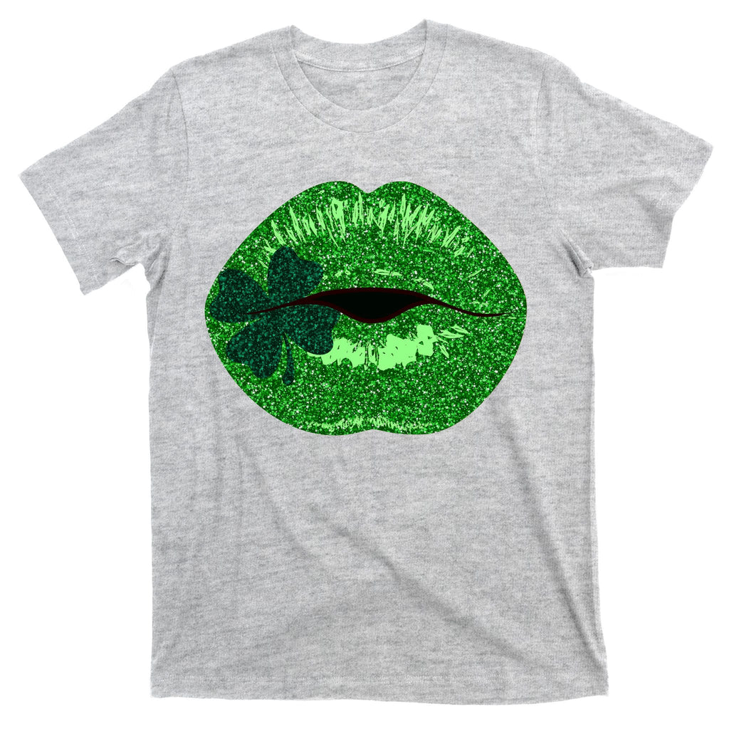 Shamrock Irish Clover Lips T-Shirt product image 9