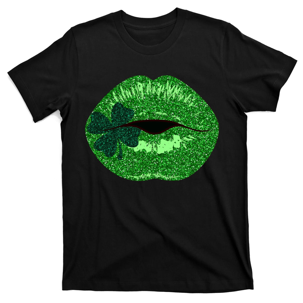 Shamrock Irish Clover Lips T-Shirt product image 7