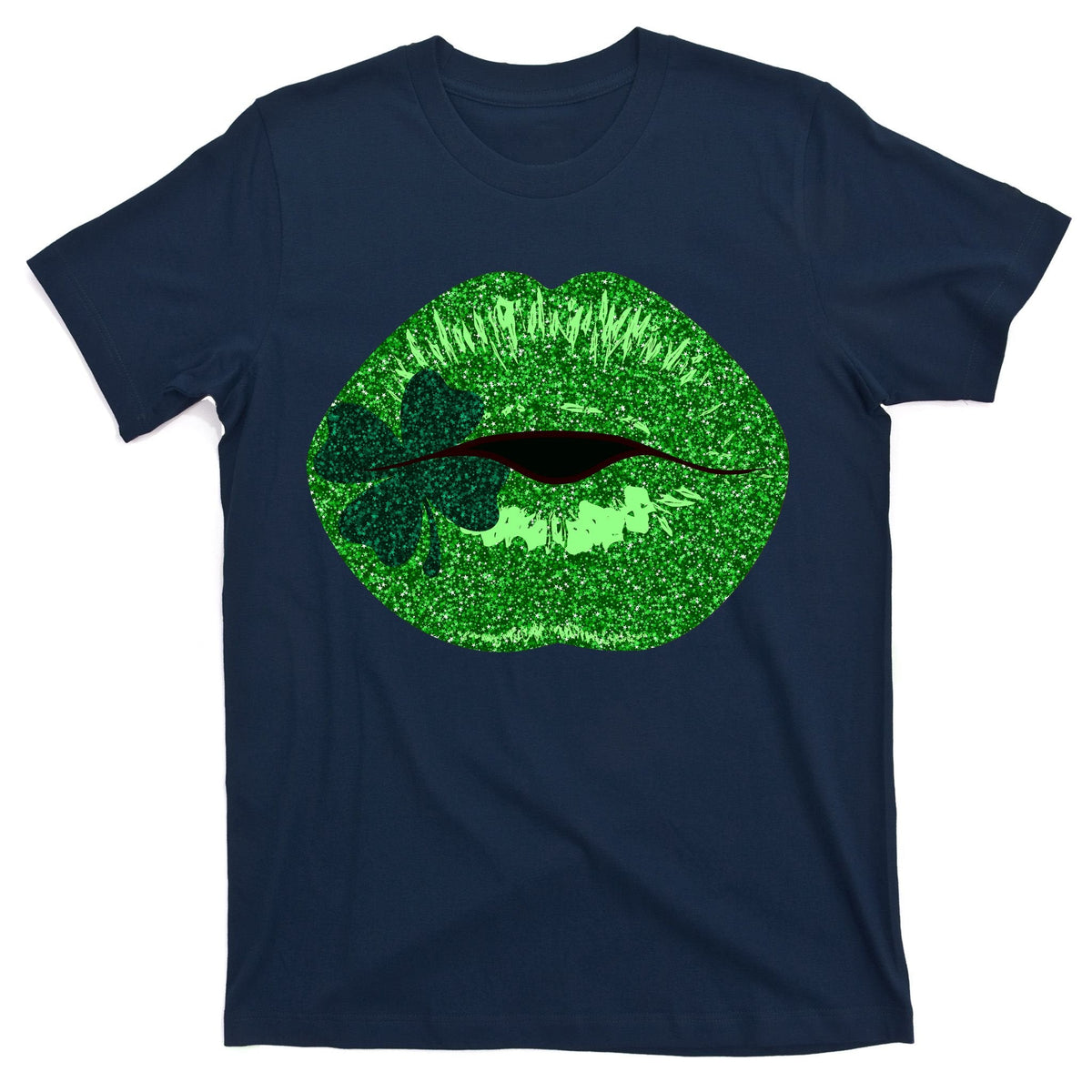 Shamrock Irish Clover Lips T-Shirt product image 1