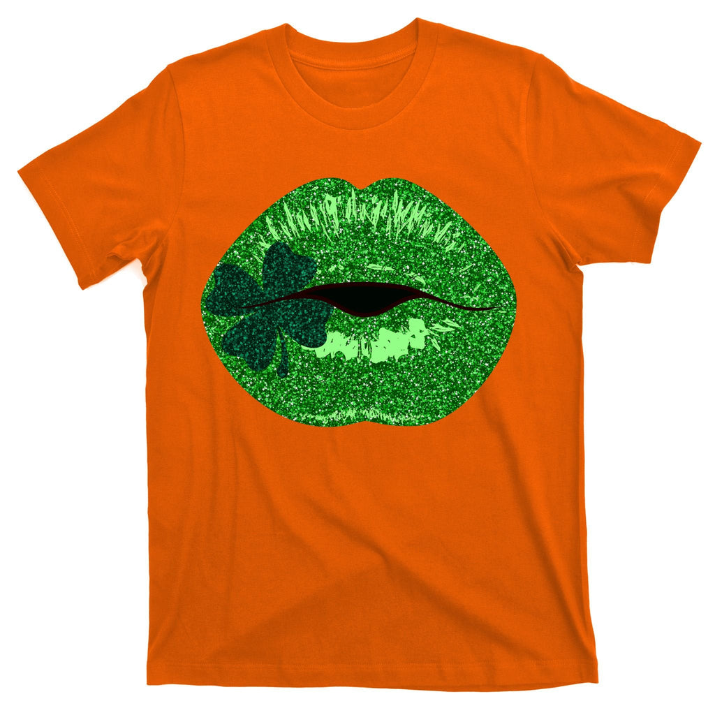 Shamrock Irish Clover Lips T-Shirt product image 5