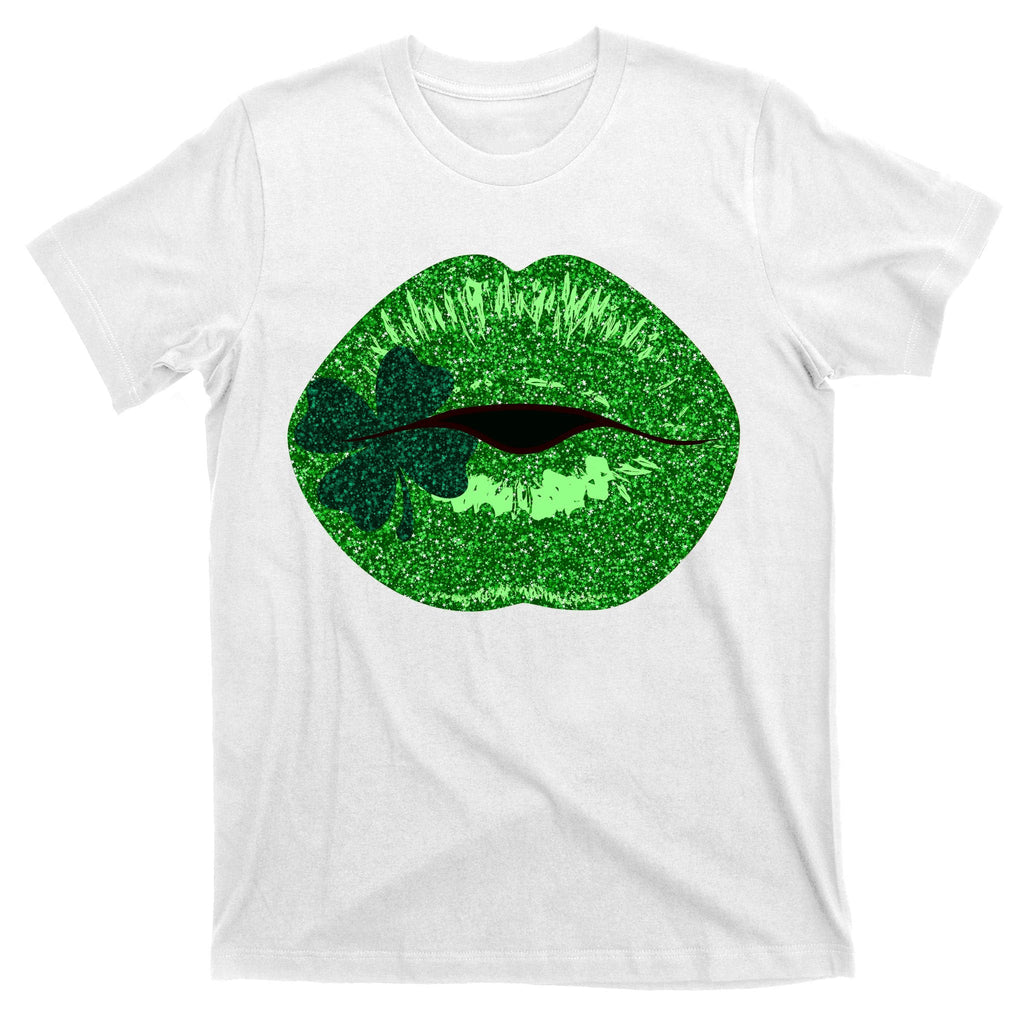 Shamrock Irish Clover Lips T-Shirt product image 11