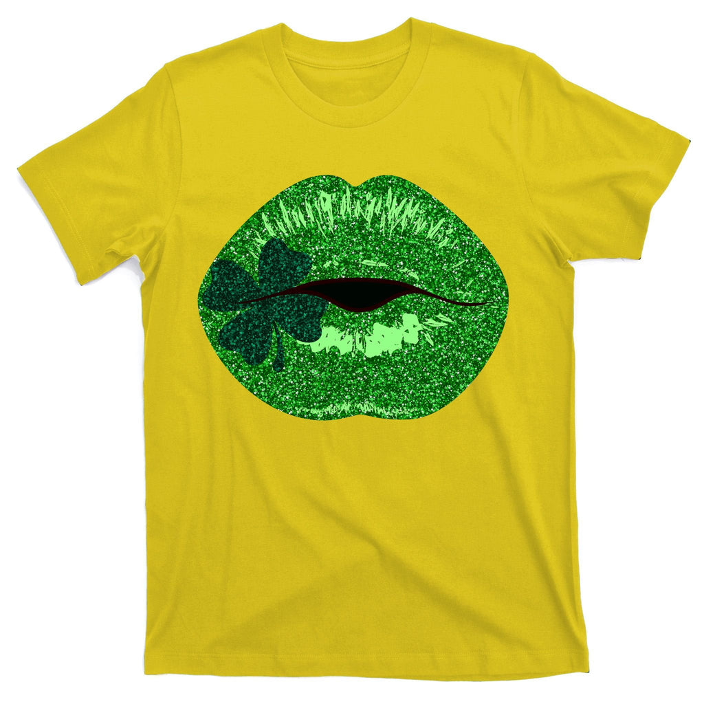 Shamrock Irish Clover Lips T-Shirt product image 3