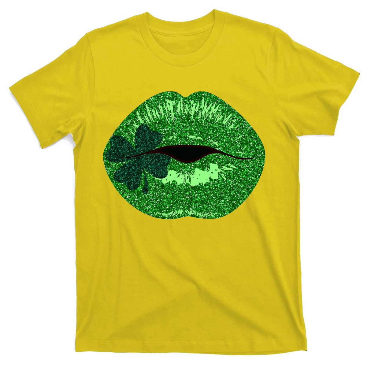 Shamrock Irish Clover Lips T-Shirt product image 3