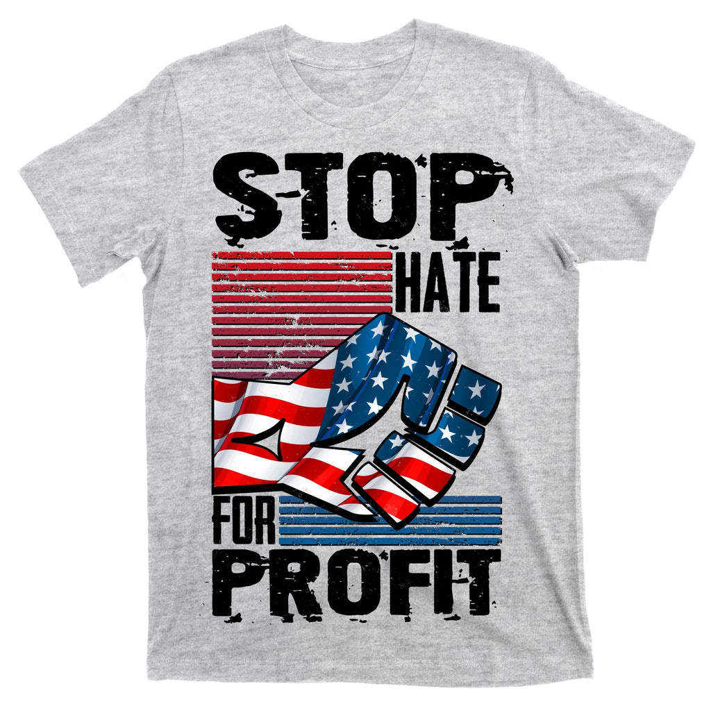Stop Hate for Profit USA Flag Fist T-Shirt product image 9