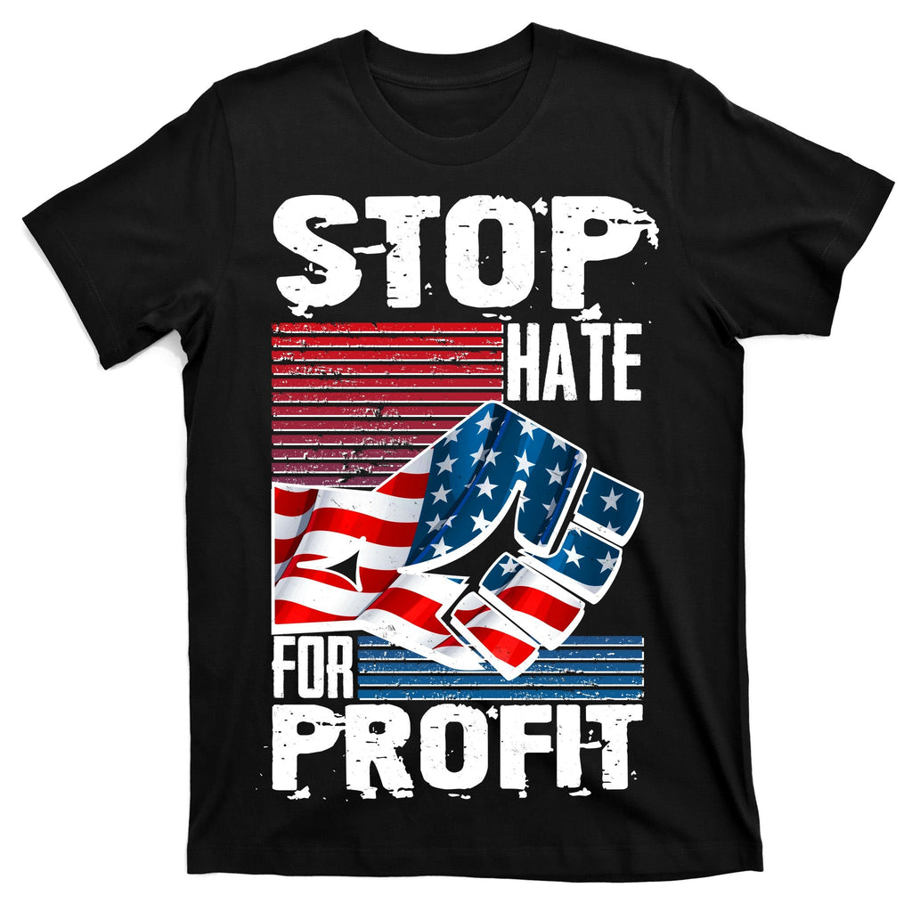 Stop Hate for Profit USA Flag Fist T-Shirt product image 7