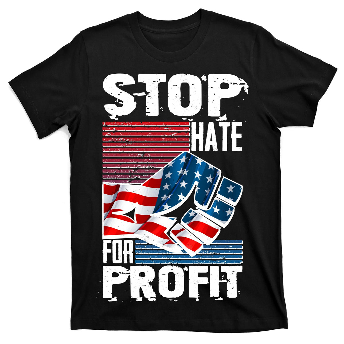 Stop Hate for Profit USA Flag Fist T-Shirt product image 7